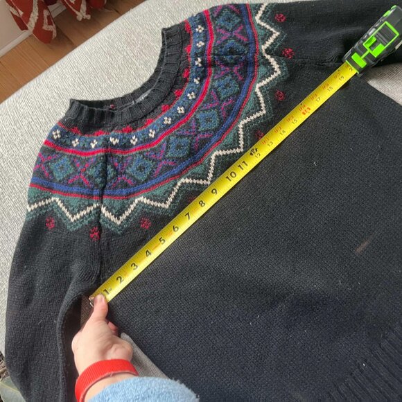 Ralph Lauren Women’s Fair Isle Wool Blend Sweater Black Multi Size S - Picture 6 of 7